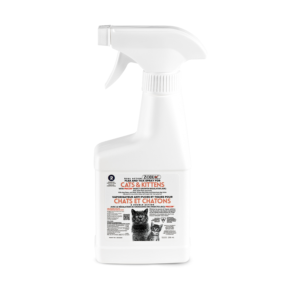 ZODIAC Dual Action Flea N Tick Spray for Cats N Kittens 236mL_FRONT NO BG Medium