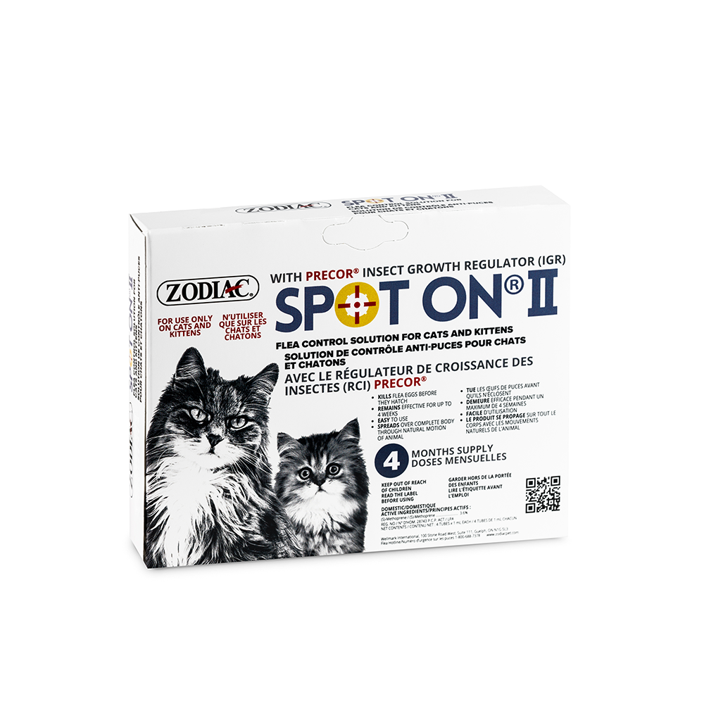 ZODIAC SPOT ON II Flea Control For Cats and Kittens_FRONT NO BG Medium