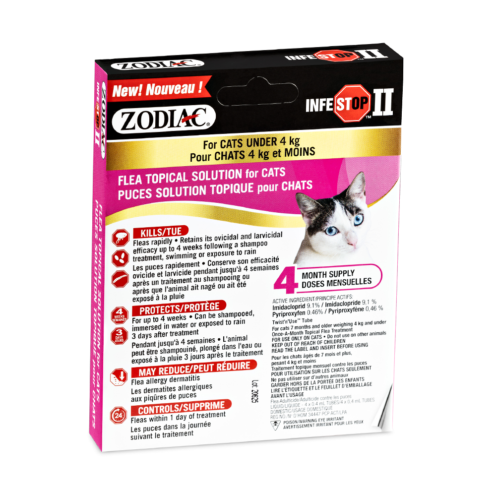 Zodiac Infestop II Flea Topical Solution for Cats Under 4kg _FRONT NO BG Medium