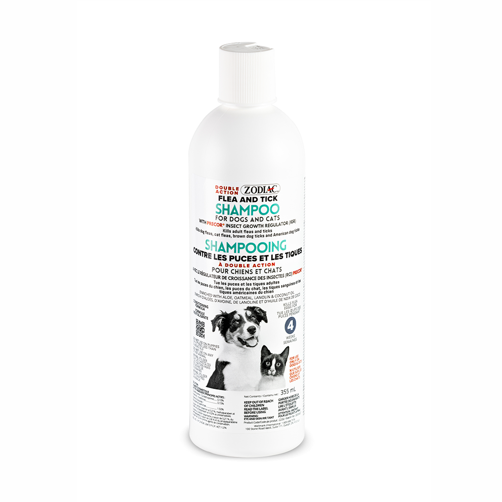 1ZODIAC DOUBLE ACTION FLEA N TICK SHAMPOO for Dogs N Cats With Precor Insect Growth Regulator IGR 35