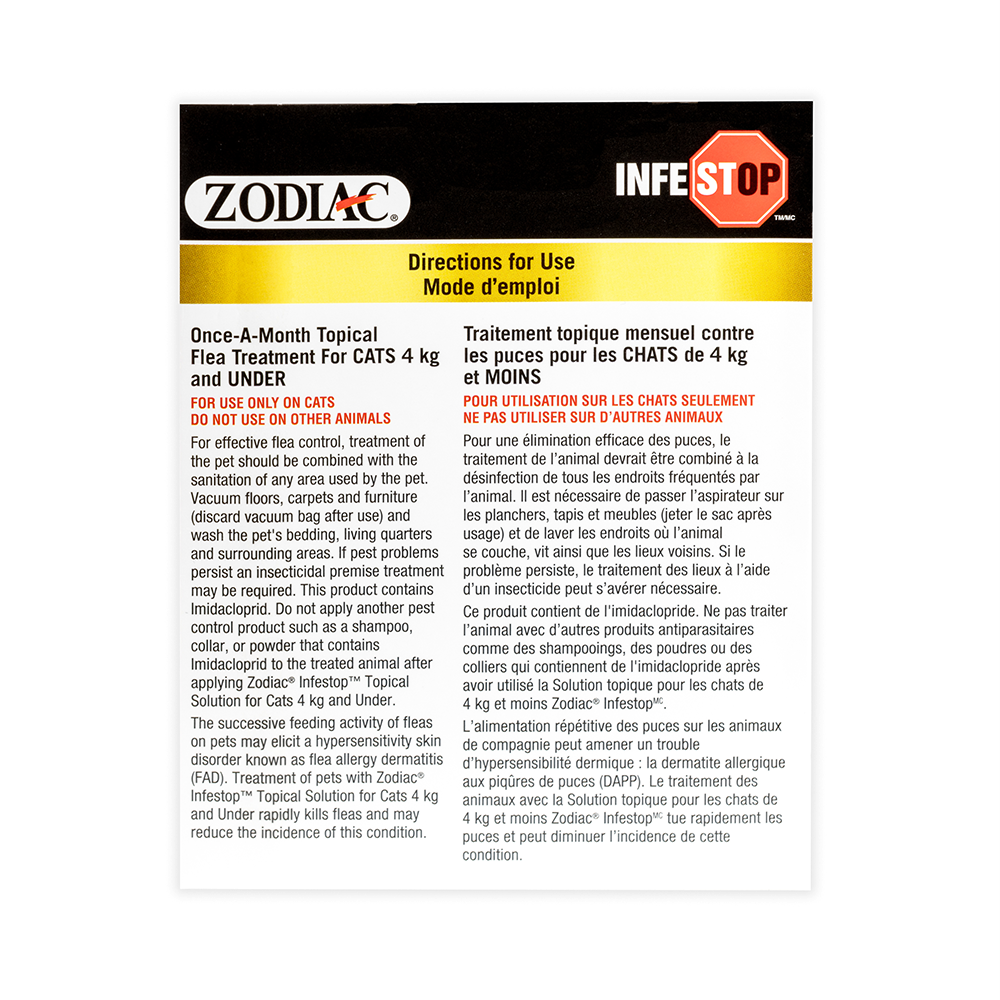 Zodiac Infestop Flea Topical Solution for Cats Under 4kg_FLAP L NO BG Medium