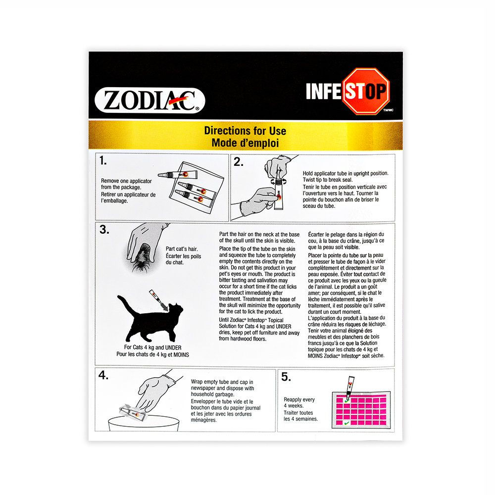 Zodiac Infestop Flea Topical Solution for Cats Under 4kg_FLAP R NO BG Medium