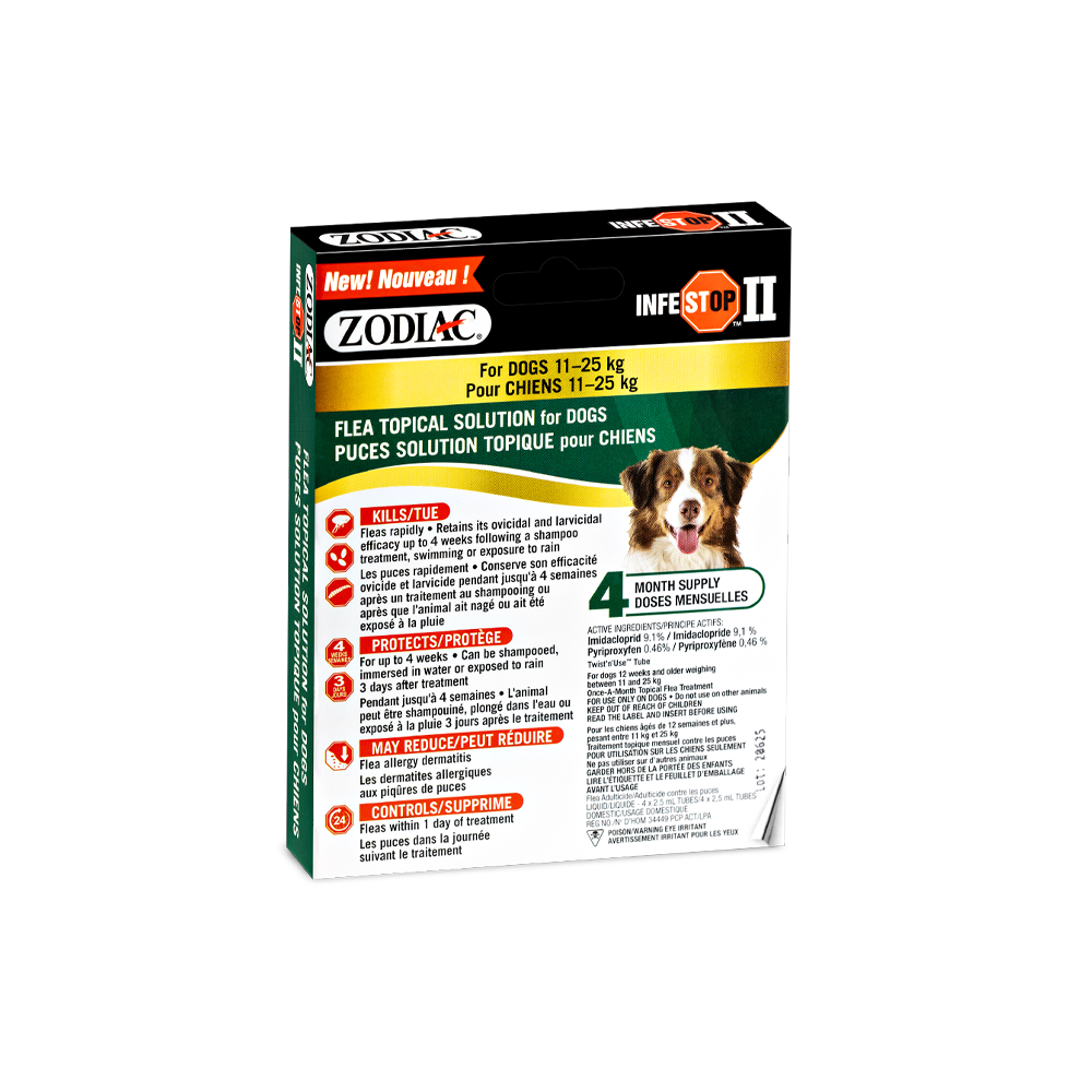 Zodiac Infestop II Flea Topical Solution for Dogs 11kg to 25kg_FRONT NO BG Medium