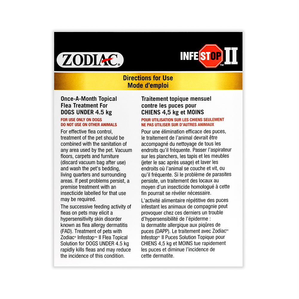 Zodiac Infestop II Flea Topical Solution for Dogs Under 45kg_Flap L NO BG Medium