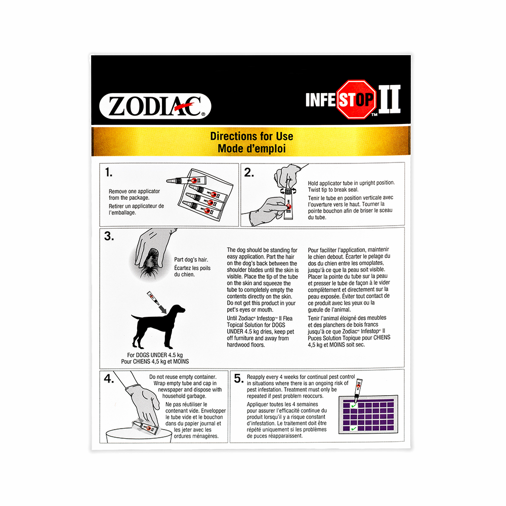 Zodiac Infestop II Flea Topical Solution for Dogs Under 45kg_Flap R NO BG Medium